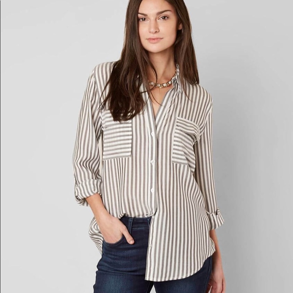 Sweet Wanderer Blue Striped Blouse